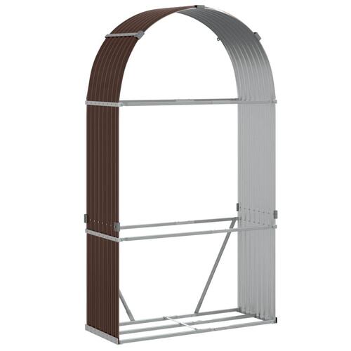 Brændestativ 120x45x210 cm galvaniseret stål brun