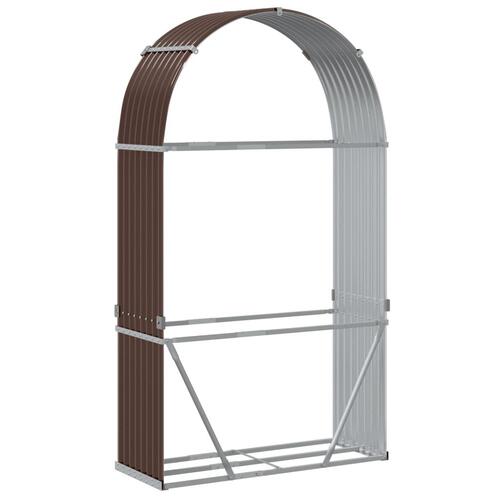 Brændestativ 120x45x210 cm galvaniseret stål brun