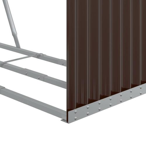 Brændestativ 120x45x210 cm galvaniseret stål brun