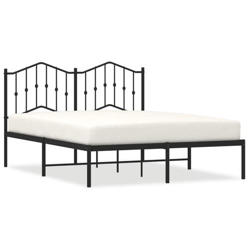 Sengeramme med sengegavl 140x200 cm metal sort