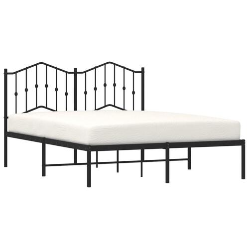 Sengeramme med sengegavl 140x200 cm metal sort