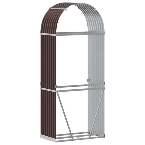 Brændestativ 80x45x190 cm galvaniseret stål brun