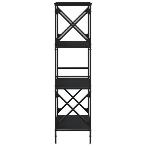 Bogreol med 4 hylder 59x35x132 cm konstrueret træ sort