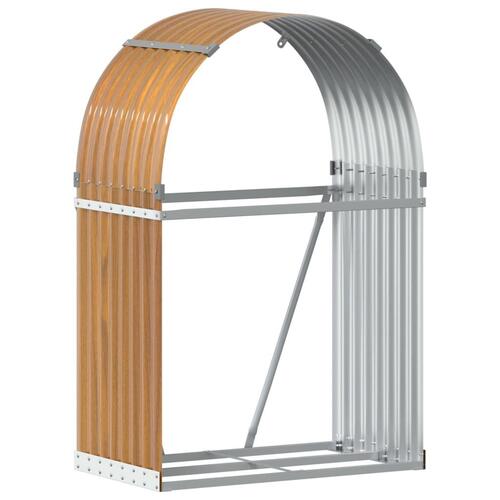 Brændestativ 80x45x120 cm galvaniseret stål lysebrun