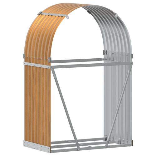 Brændestativ 80x45x120 cm galvaniseret stål lysebrun