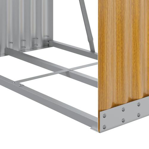 Brændestativ 80x45x120 cm galvaniseret stål lysebrun