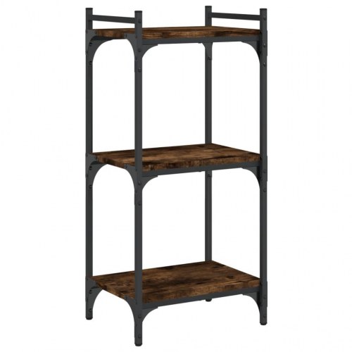 Bogreol med 3 hylder 40×30×86 cm - konstrueret træ i røget eg