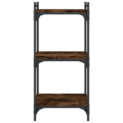 Bogreol med 3 hylder 40×30×86 cm - konstrueret træ i røget eg