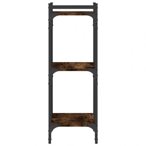 Bogreol med 3 hylder 40×30×86 cm - konstrueret træ i røget eg