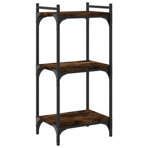 Bogreol med 3 hylder 40×30×86 cm - konstrueret træ i røget eg