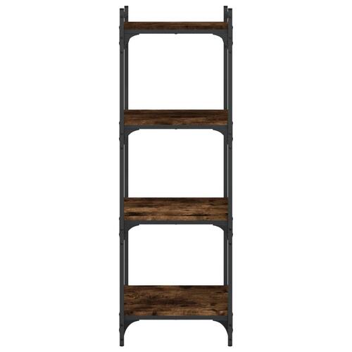 Bogreol 4 hylder 40x30x120 cm konstrueret træ røget eg