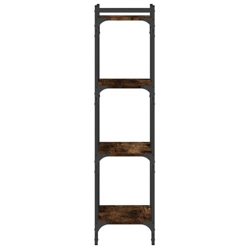 Bogreol 4 hylder 40x30x120 cm konstrueret træ røget eg