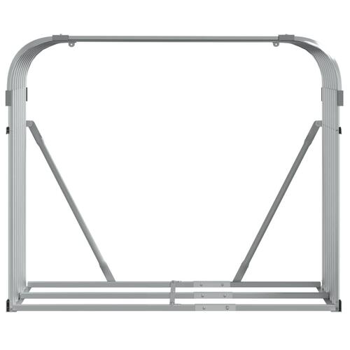 Brændestativ 120x45x100 cm galvaniseret stål sølvfarvet