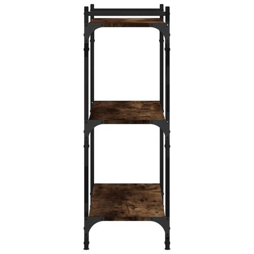 Bogreol 3 hylder 80x30x86 cm konstrueret træ røget eg