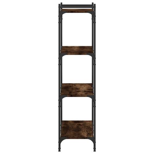 Bogreol 4 hylder 80x30x120 cm konstrueret træ røget eg