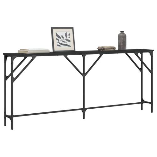 Konsolbord 180x23x75 cm konstrueret træ sort