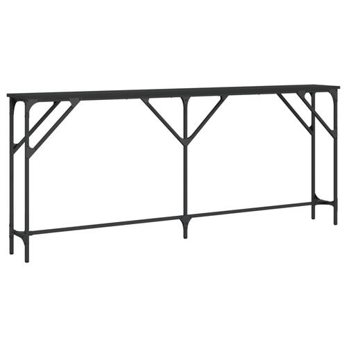 Konsolbord 180x23x75 cm konstrueret træ sort