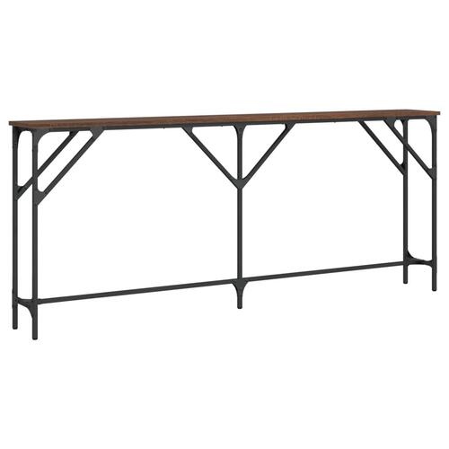 Konsolbord 180x23x75 cm konstrueret træ brun egetræ
