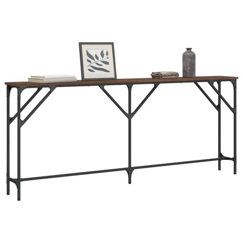 Konsolbord 180x23x75 cm konstrueret træ brun egetræ