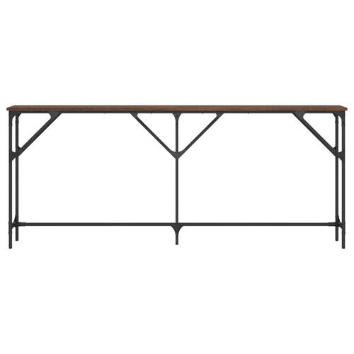 Konsolbord 180x23x75 cm konstrueret træ brun egetræ