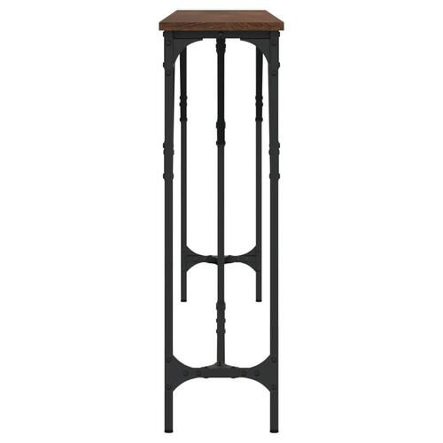 Konsolbord 180x23x75 cm konstrueret træ brun egetræ