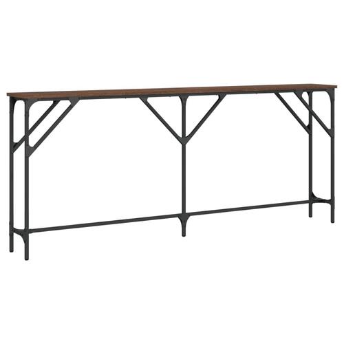 Konsolbord 180x23x75 cm konstrueret træ brun egetræ