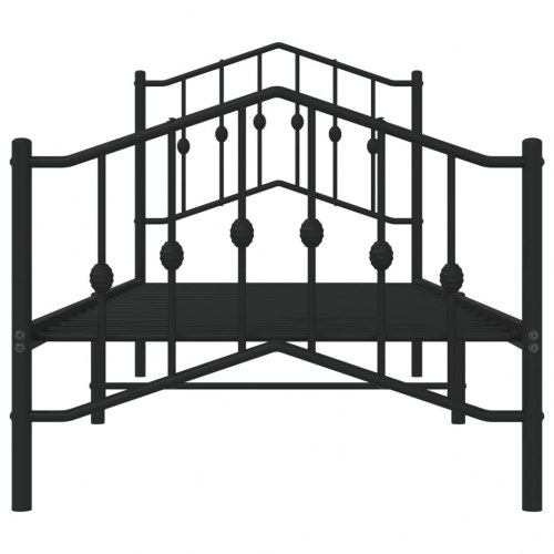 Sengeramme med sengegavl og fodgærde 90x190 cm metal sort