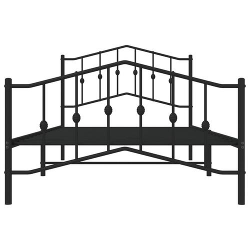 Sengeramme med sengegavl og fodgærde 100x200 cm metal sort