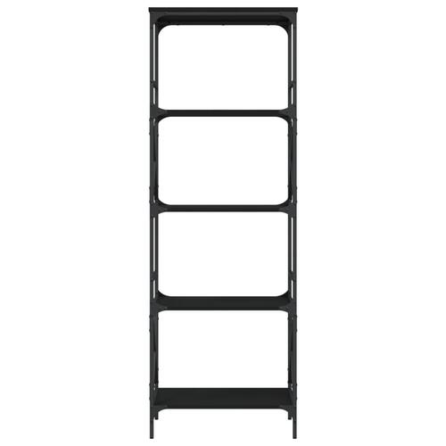 Bogreol med 5 hylder 59x35x171 cm konstrueret træ sort
