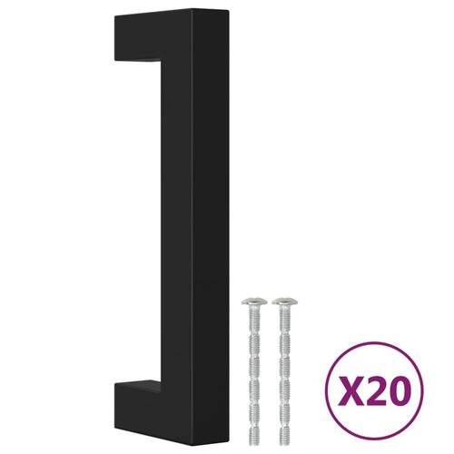 Skabshåndtag 20 stk. 96 mm rustfrit stål sort