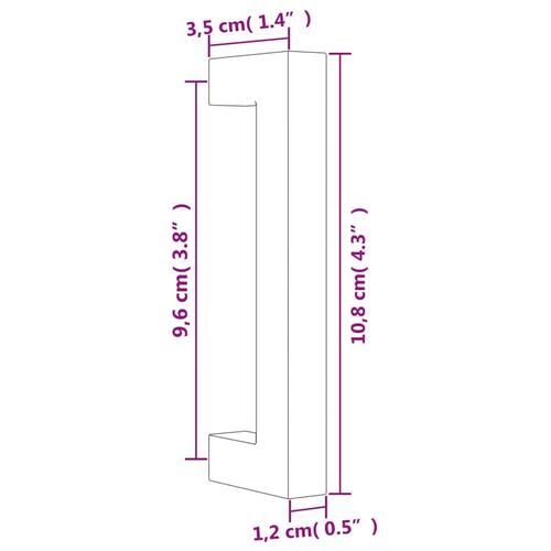Skabshåndtag 20 stk. 96 mm rustfrit stål sort