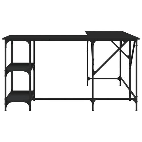 Skrivebord 139x139x75 cm konstrueret træ sort