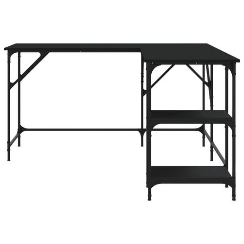 Skrivebord 139x139x75 cm konstrueret træ sort