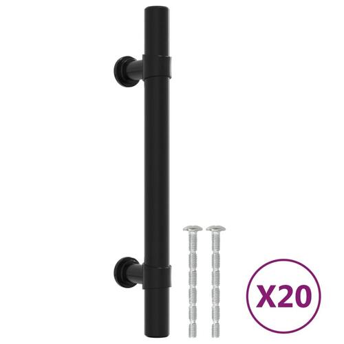 Skabshåndtag 20 stk. 96 mm rustfrit stål sort