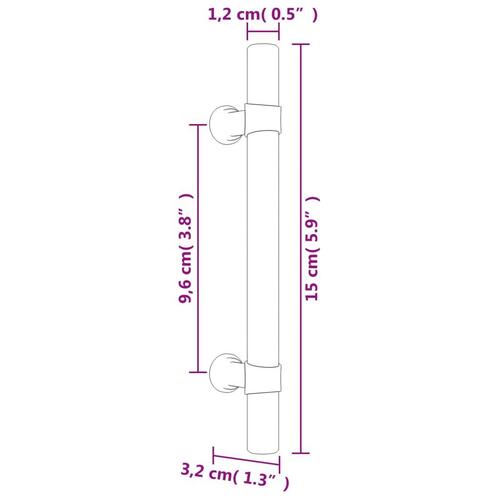 Skabshåndtag 20 stk. 96 mm rustfrit stål sort