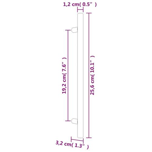 Skabshåndtag 10 stk. 192 mm rustfrit stål bronzefarvet