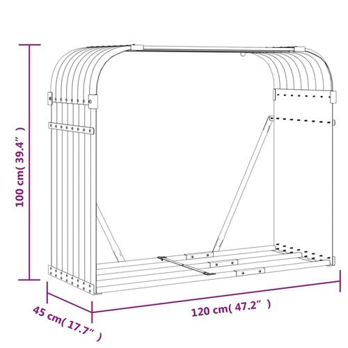 Brændestativ 120x45x100 cm galvaniseret stål grøn