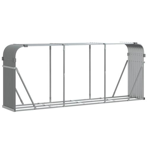 Brændestativ 234x45x100 cm galvaniseret stål lysegrå