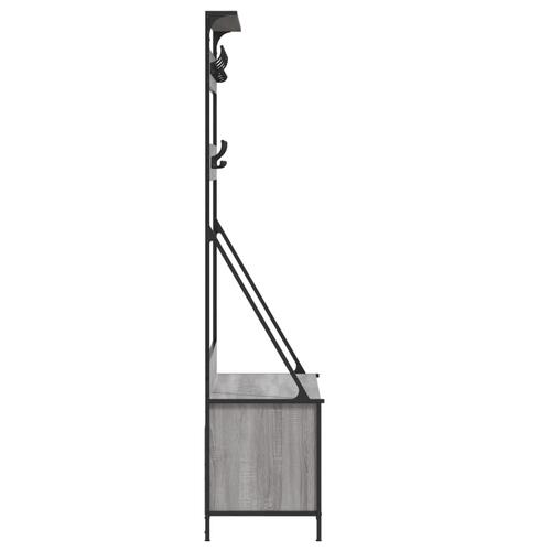 Tøjstativ med skoopbevaring 100x41x184 cm grå sonoma-eg