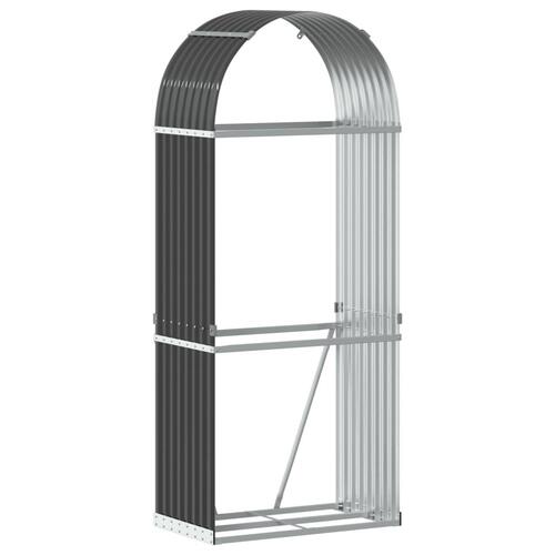 Brændestativ 80x45x190 cm galvaniseret stål antracitgrå