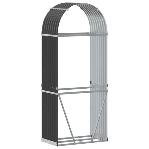Brændestativ 80x45x190 cm galvaniseret stål antracitgrå