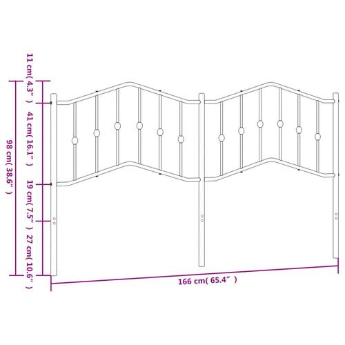 Sengegavl 160 cm metal sort