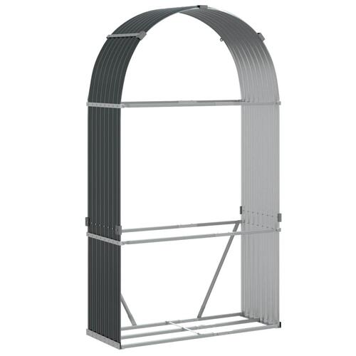 Brændestativ 120x45x210 cm galvaniseret stål antracitgrå