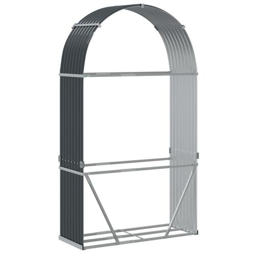 Brændestativ 120x45x210 cm galvaniseret stål antracitgrå