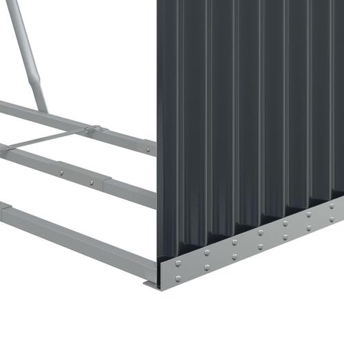 Brændestativ 120x45x210 cm galvaniseret stål antracitgrå