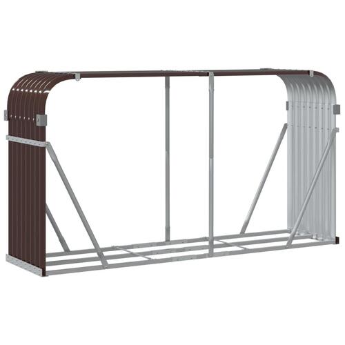 Brændestativ 120x45x100 cm galvaniseret stål brun