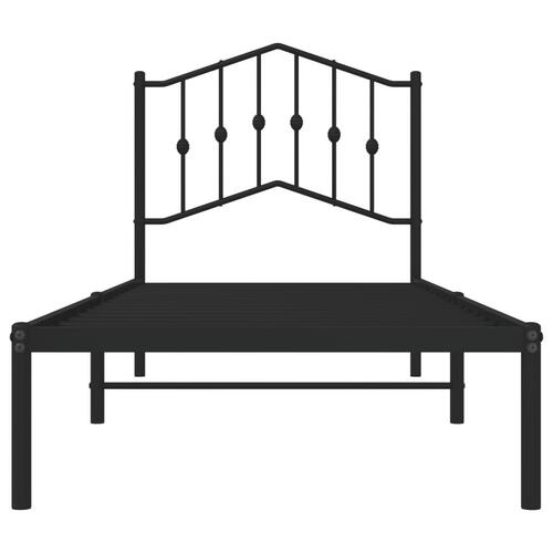 Sengeramme med sengegavl 90x190 cm metal sort