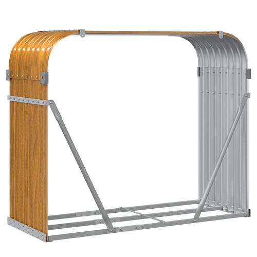 Brændestativ 120x45x100 cm galvaniseret stål lysebrun