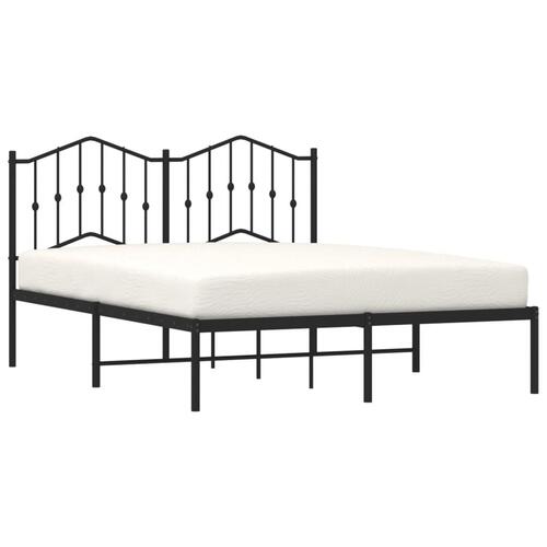 Sengeramme med sengegavl 135x190 cm metal sort