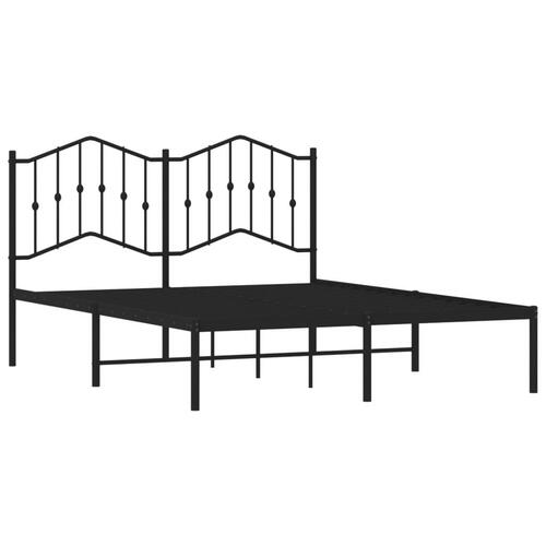 Sengeramme med sengegavl 135x190 cm metal sort